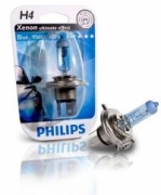 Автолампа Philips H4 12V 6055W 12342 BlueVision Ultra 4000 К блистер 1 шт