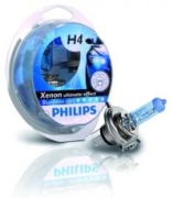 Автолампа Philips H4 12V 6055W 12342 BlueVision Ultra 4000 К комплект 2 шт