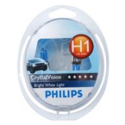 Автолампа Philips H1 12V 55W 12258 CrystalVision 4300 К комплект 2 шт